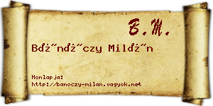 Bánóczy Milán névjegykártya