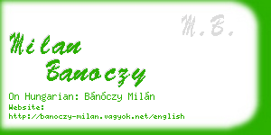 milan banoczy business card